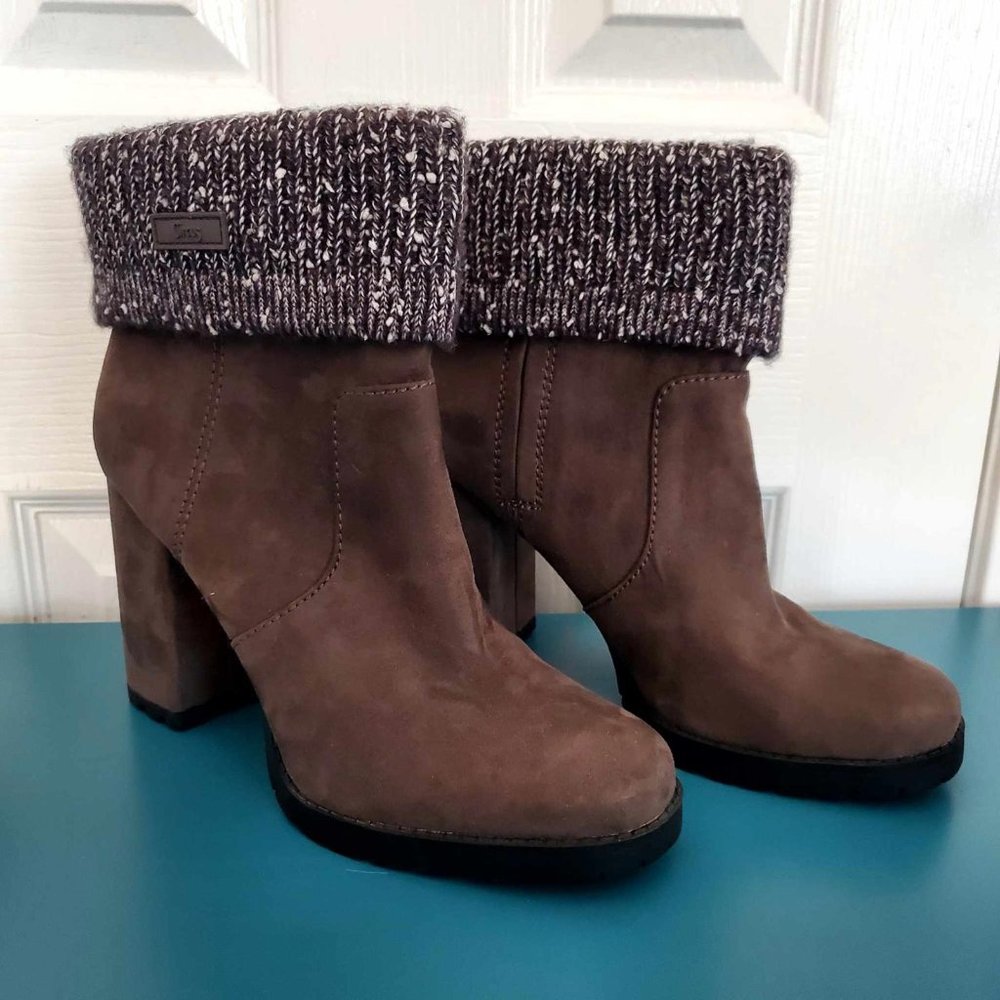 Circus by Sam Edelman Carter Knit Ankle Boots Shoes Steel Grey Women's Size 10